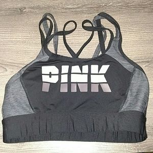 PINK Victoria's secret black and grey sports bra